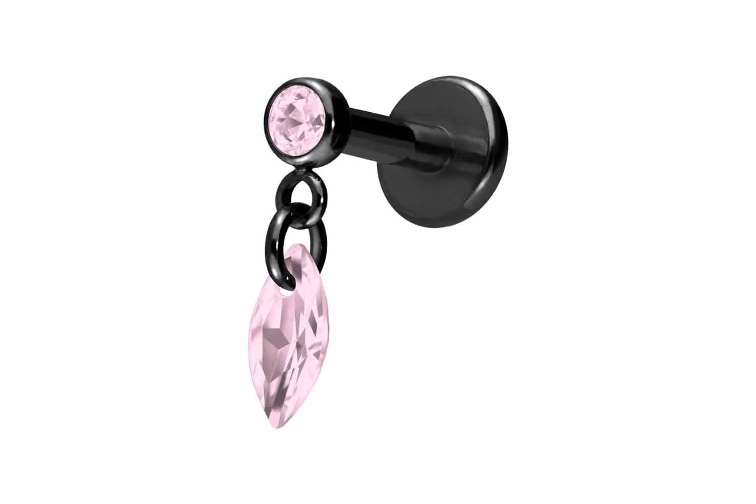 Titan Labret Piercing mit Innengewinde KRISTALLOVAL